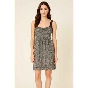 BCBGeneration Silk Black White Printed Dress Size 6 Women Party Evening Cocktail